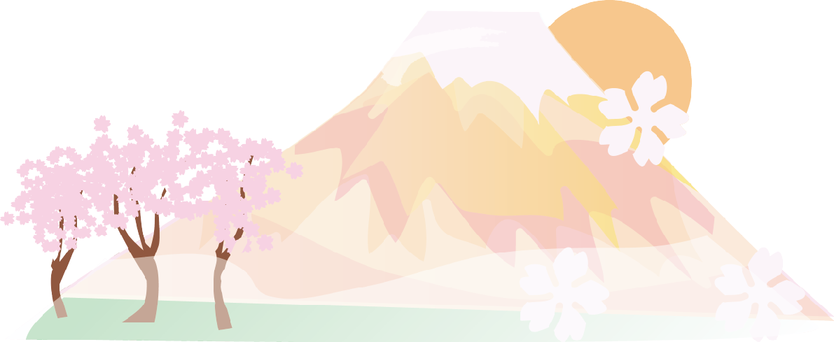和風 富士山と桜 無料イラスト82690に写真・文字を入れる