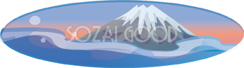 かっこいい 富士山と水面 無料イラスト82695