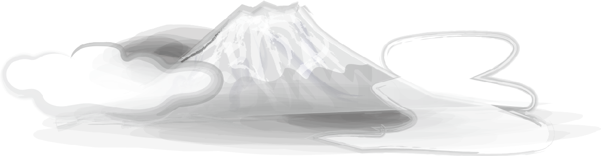 水墨画 富士山と雲 無料イラスト82708に写真・文字を入れる