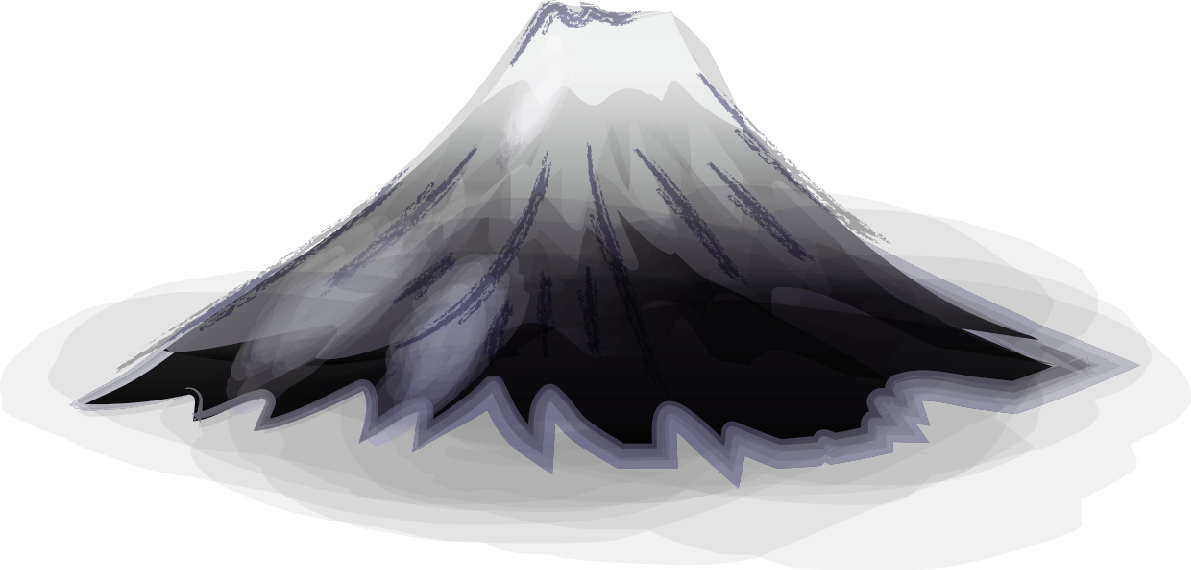 水墨画 富士山と霞 無料イラスト82709に写真・文字を入れる