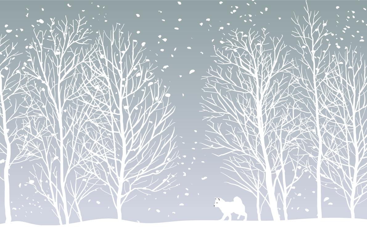 柴犬と雪野山 背景無料イラスト82774に写真・文字を入れる