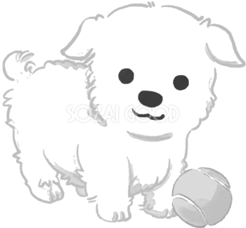 白黒の犬イラスト 無料フリー 素材good