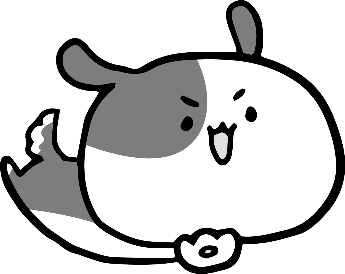 タックル かわいい白黒の犬イラスト(無料)82837に写真・文字を入れる