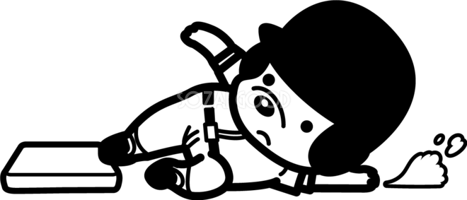 滑り込みセーフ かわいい白黒の犬イラスト 無料 852 素材good