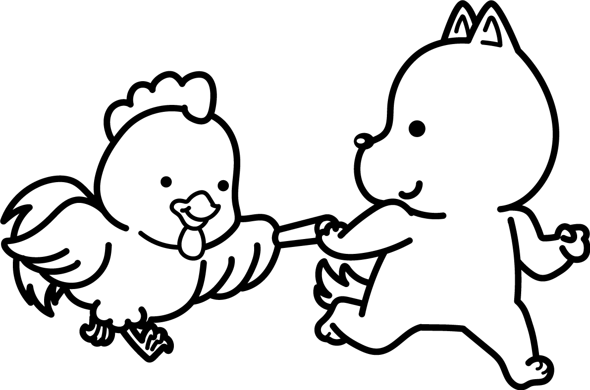 バトンタッチ かわいい白黒の犬イラスト(無料)82875に写真・文字を入れる
