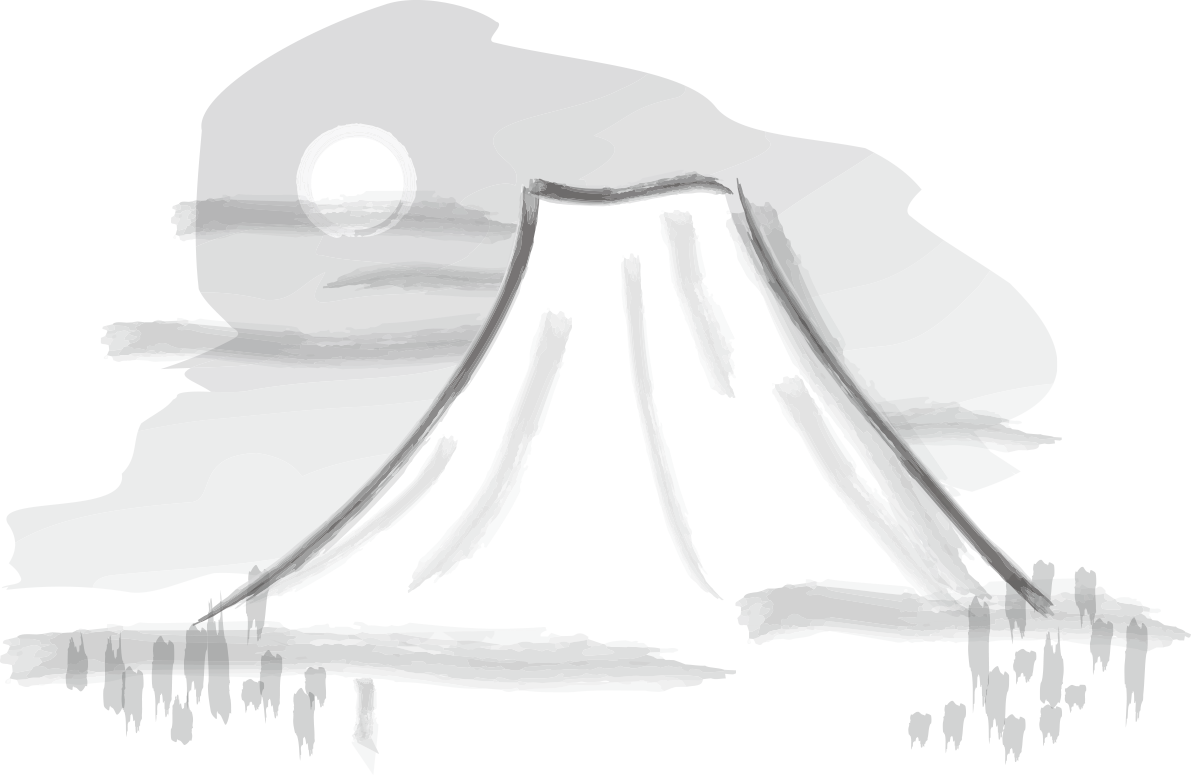 水墨画 富士山(月夜)背景無料イラスト82902に写真・文字を入れる