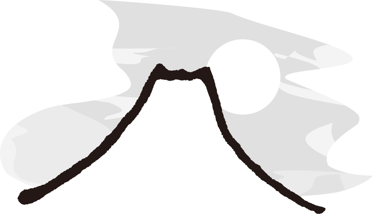 白黒 富士山(月)背景無料イラスト82904に写真・文字を入れる