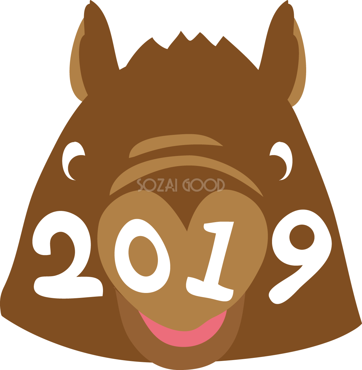 2019-おしゃれかわいい(猪)亥年の無料イラスト83039