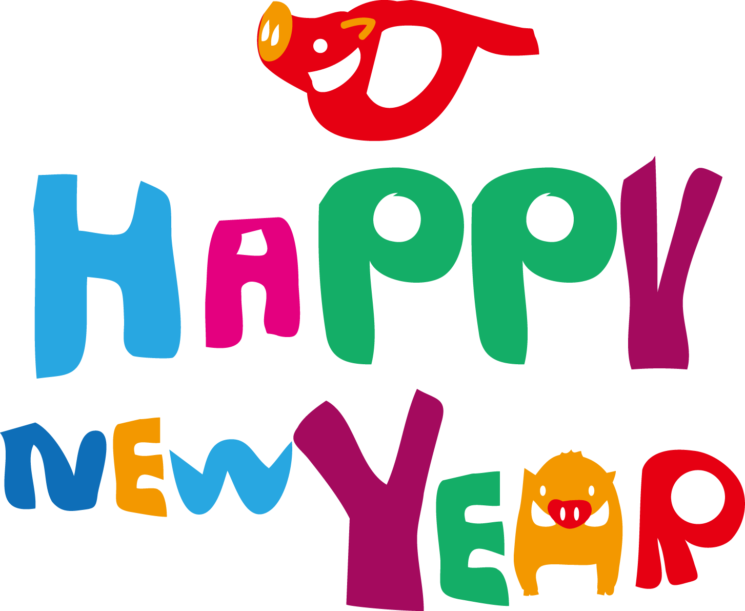 ahappynewyear-おしゃれかわいい2019亥年の無料イラスト83041に写真・文字を入れる