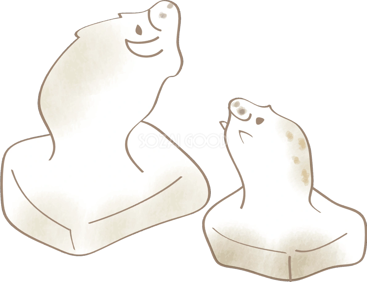 お餅の猪-おしゃれかわいい2019亥年の無料イラスト83049
