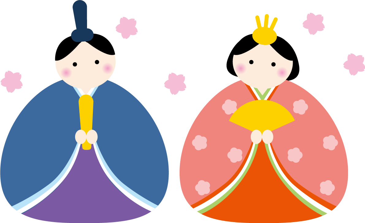 丸い形のお内裏様とお雛様 ひな祭りイラスト(かわいい)無料 フリー83054に写真・文字を入れる
