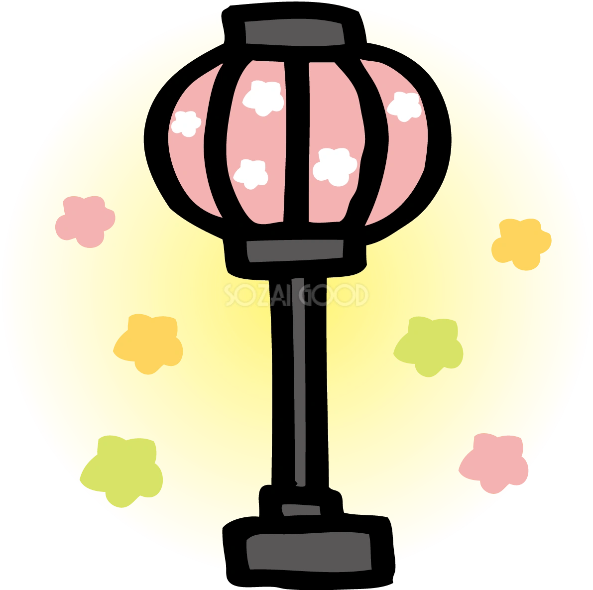 手描き風のぼんぼり ひな祭りイラスト(かわいい)無料 フリー83060