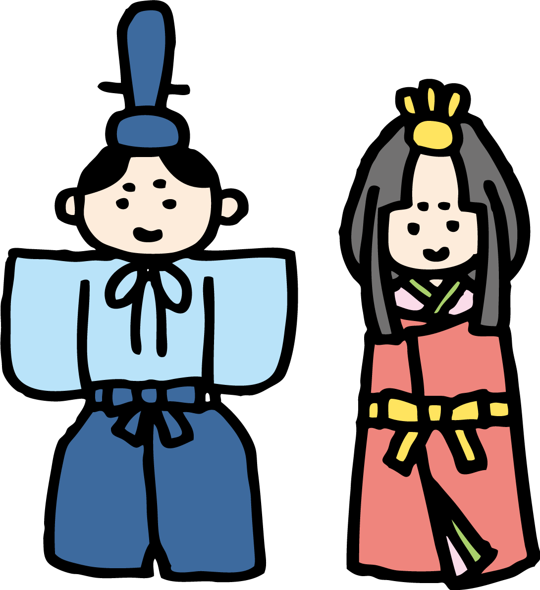 手描き風の立ち雛 ひな祭りイラスト(かわいい)無料 フリー83069に写真・文字を入れる