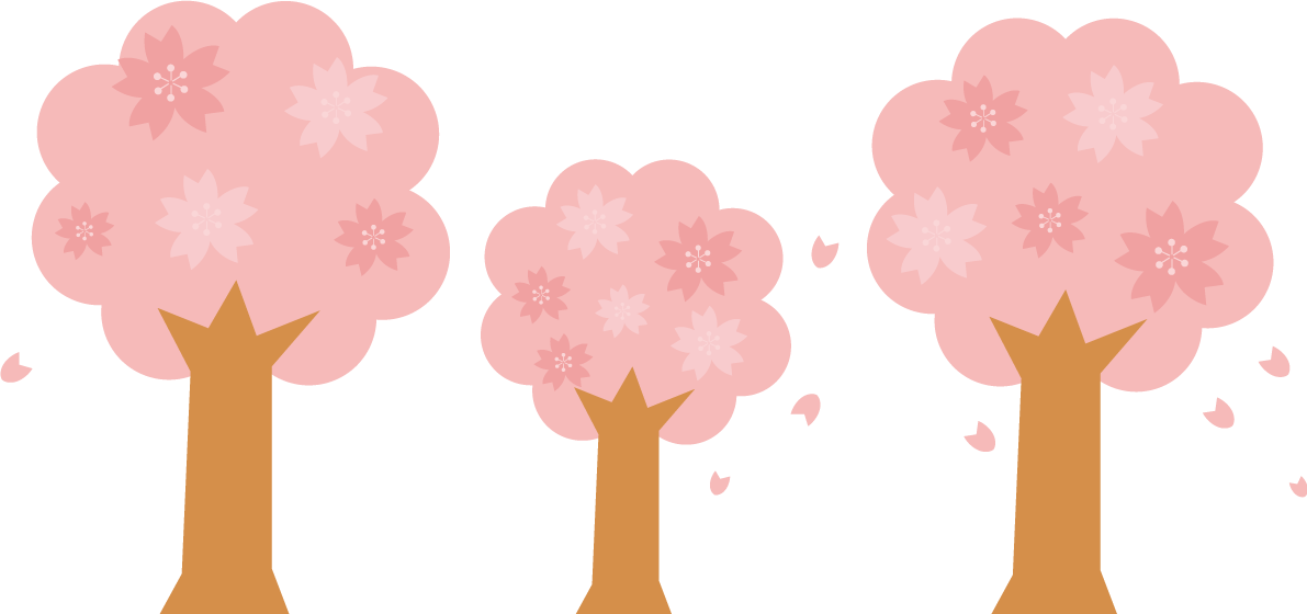 3本の可愛い桜の木イラスト 無料 フリー83073に写真・文字を入れる