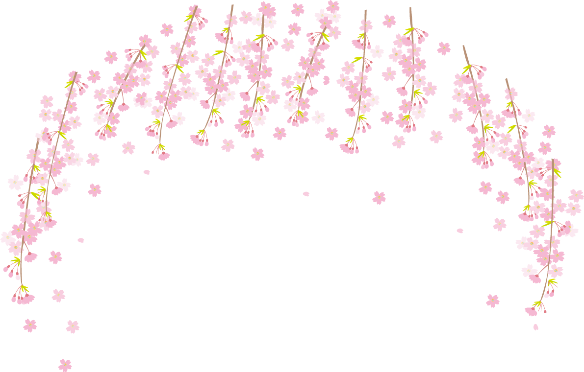 しだれ桜の飾りイラスト 無料 フリー83077に写真・文字を入れる