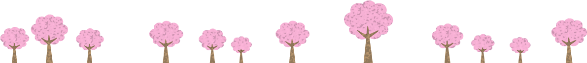 横に並ぶ桜のラインイラスト 無料 フリー83082に写真・文字を入れる