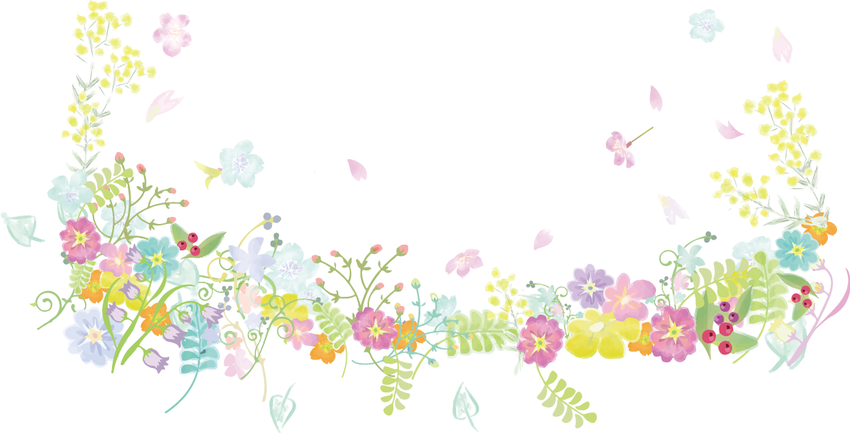 桜が散り春の花が咲くイラスト 無料 フリー83085に写真・文字を入れる