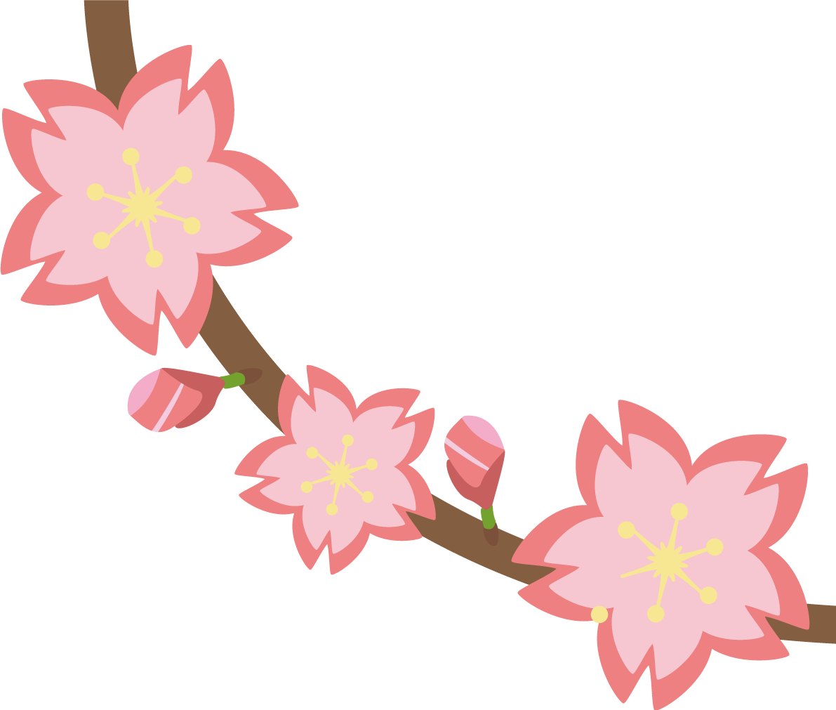 桜の半アーチ枝のお洒落飾りイラスト 無料 フリー83091に写真・文字を入れる