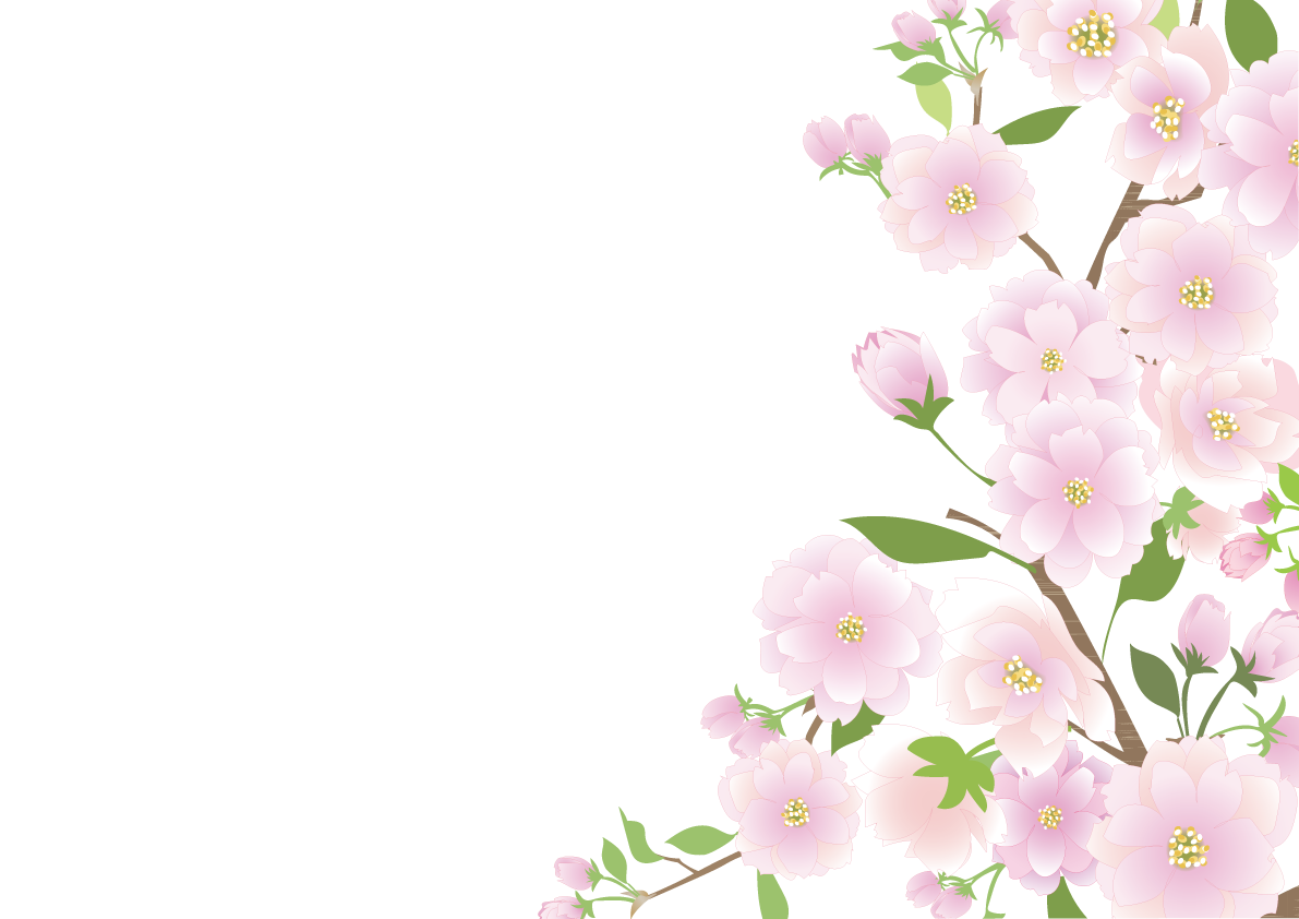 桜を右にお洒落にデザインしたイラスト 無料 フリー83094に写真・文字を入れる