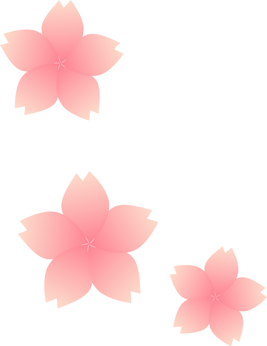 上から見た３枚の桜の花びらイラスト 無料 フリー83097に写真・文字を入れる