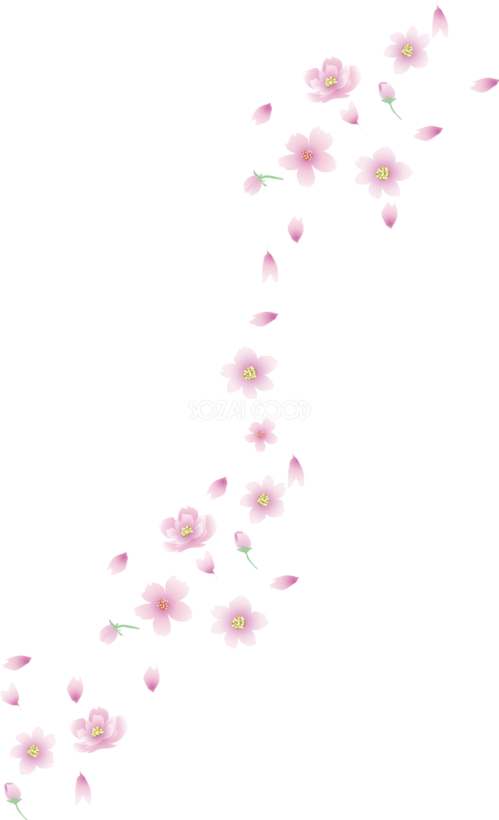 上品に舞う桜の花びらイラスト 無料 フリー83098