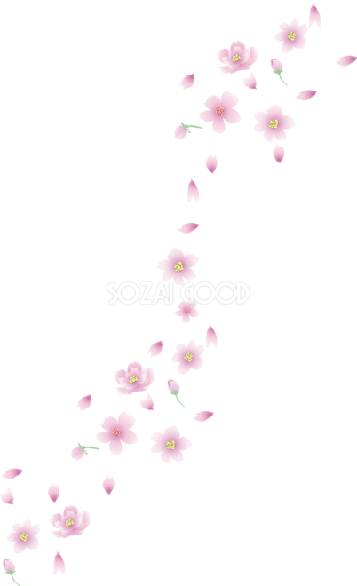 桜 花びら散るイラスト 透過 背景なし無料 フリー 素材good