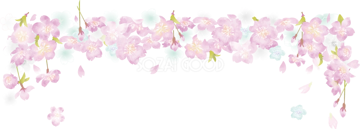上部飾りの桜おしゃれイラスト 無料 フリー83099
