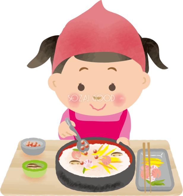 ちらし寿司を作る女の子 ひな祭り無料フリーイラスト108 素材good