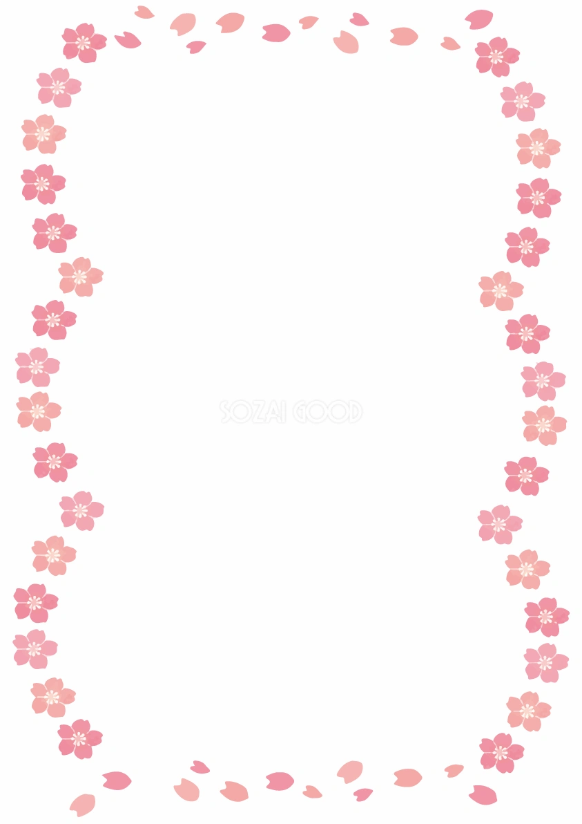 桜で囲む無料フレーム枠イラスト83119