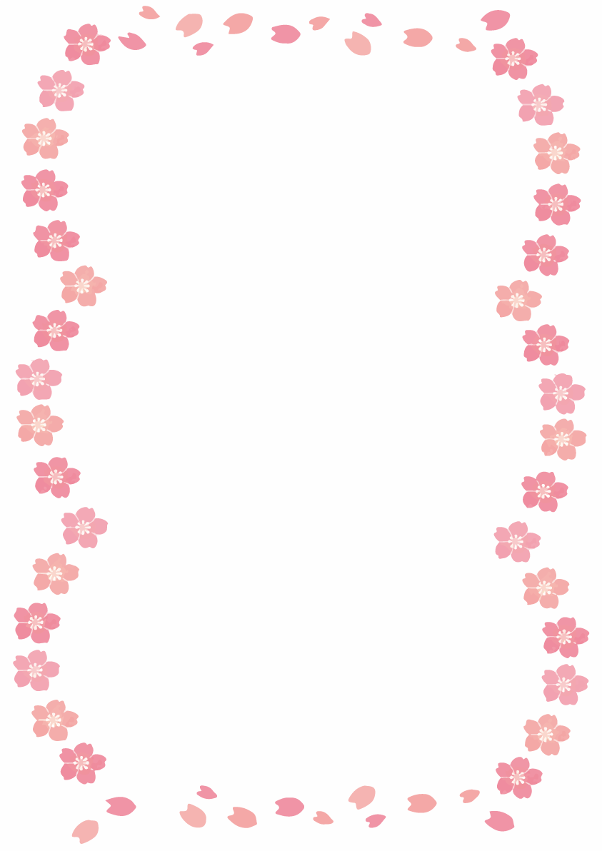 桜で囲む無料フレーム枠イラスト83119に写真・文字を入れる