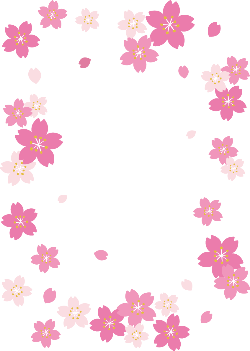 桜の花で囲むフレーム枠イラスト 無料 フリー83121に写真・文字を入れる