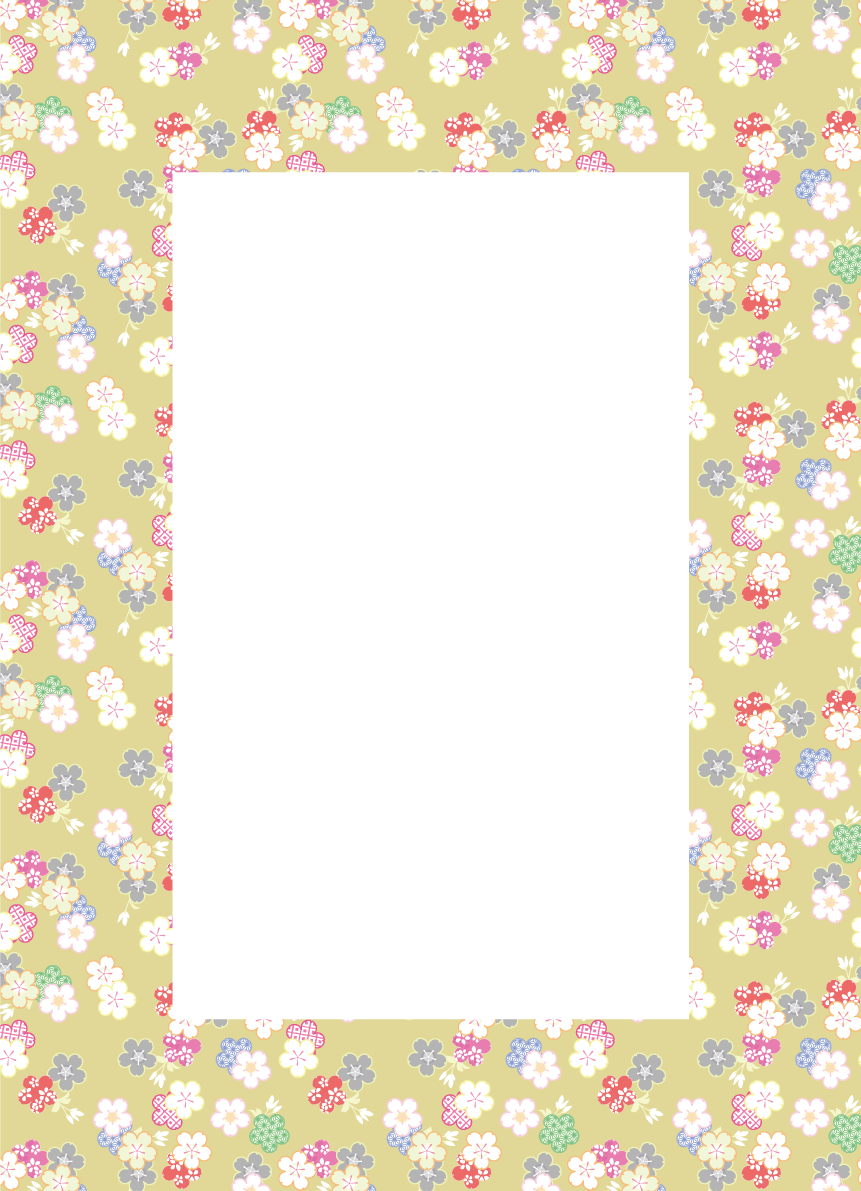 和風おしゃれ 縦フレーム枠の背景無料イラスト83127に写真・文字を入れる