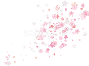 デザイン桜の花びらが美しく舞い散る背景無し透過の無料イラスト83129 素材good