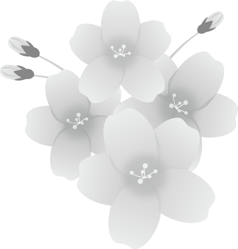グレースケールの桜 お花 無料 白黒イラスト83151に写真・文字を入れる