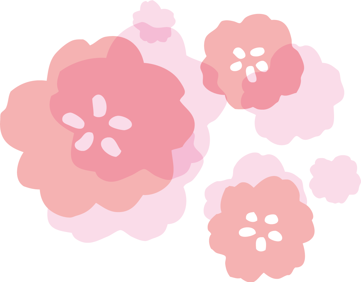 かわいい透け感のある桃の花 ひな祭り無料イラスト83192に写真・文字を入れる