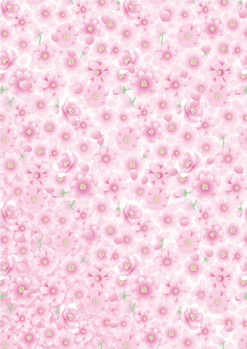 縦のおしゃれな桜の花や花びらや緑あり背景無料イラスト83203に写真・文字を入れる
