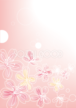 縦のおしゃれにアレンジされた桜の花背景フリー無料イラスト画像83205