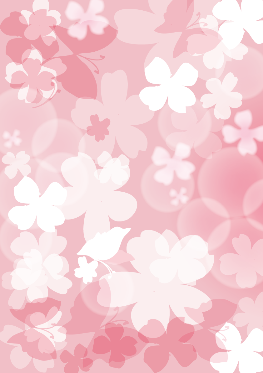 縦のおしゃれ桜大きめの花柄模)背景フリー無料イラスト画像83206に写真・文字を入れる