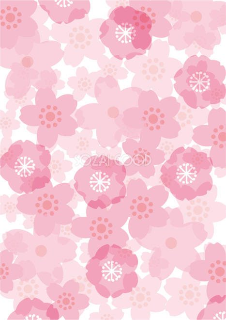 縦のかわいい桜の花柄模様 背景フリー無料イラスト画像83207 素材good
