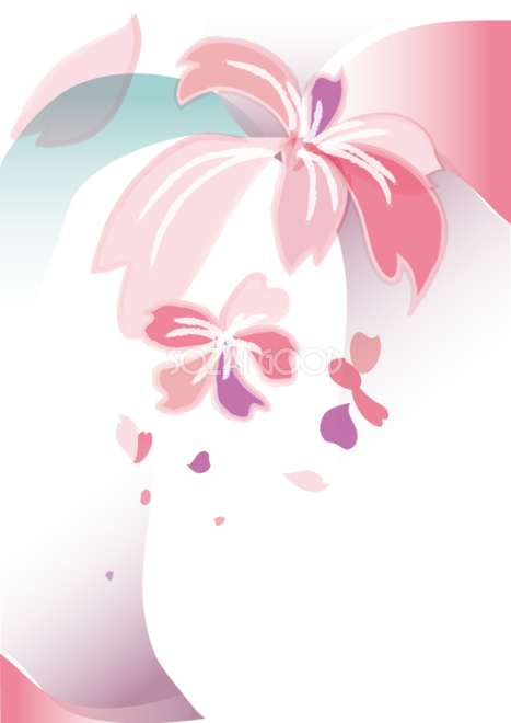縦の桜デザインアート背景フリー無料イラスト画像213 素材good