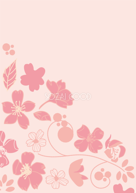 縦の桜の花が映り込む背景フリー無料イラスト画像214 素材good