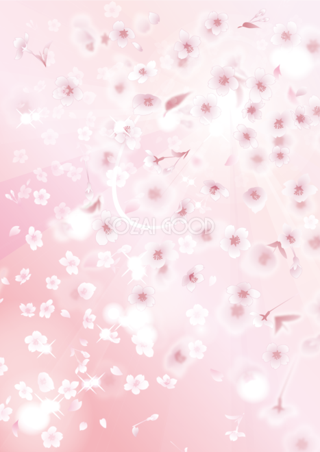 縦の桜の光と幻想的な背景フリー無料イラスト画像215 素材good