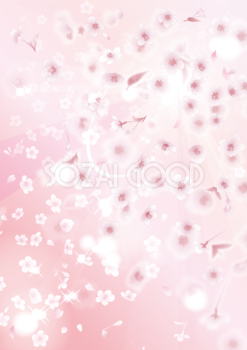 縦の桜の光と幻想的な背景フリー無料イラスト画像83215