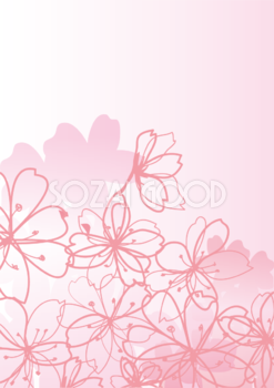 縦の重なり合う桜の花の境界線がオシャレ背景フリー無料イラスト画像83219