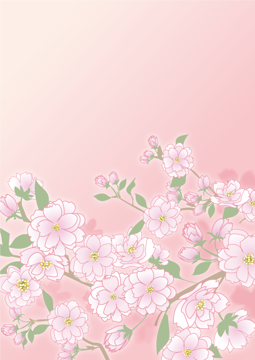 縦の和風(八重桜)背景フリー無料イラスト画像83226に写真・文字を入れる