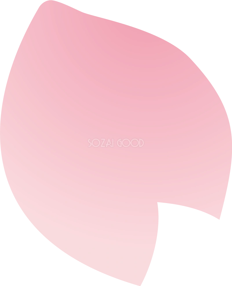 桜の花びら(下向き)一枚の無料背景無し透過フリーイラスト83234
