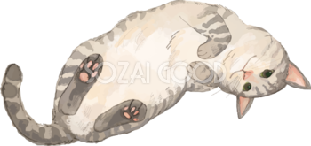 猫(トラ柄の雑種ミックス)甘えん坊なリアル無料フリーイラスト83258