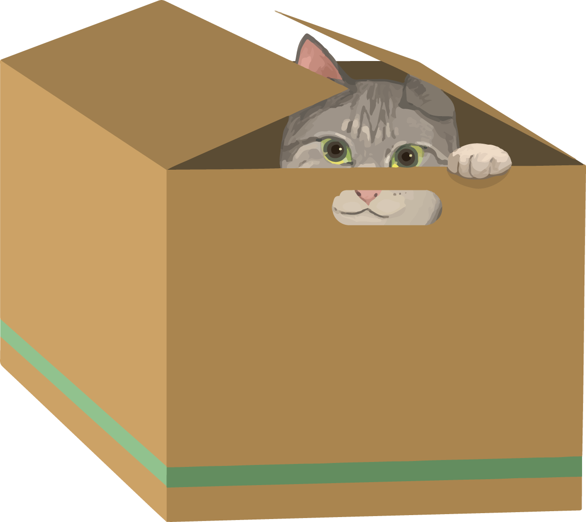 猫(トラ柄の雑種ミックス)狭いところに入り覗くリアル無料フリーイラスト83259に写真・文字を入れる