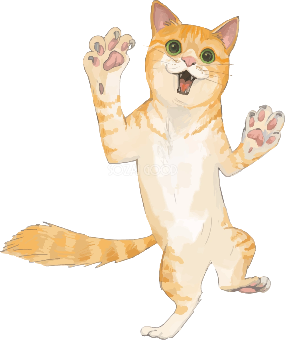 猫(トラ柄の雑種ミックス)驚くリアル無料フリーイラスト83260