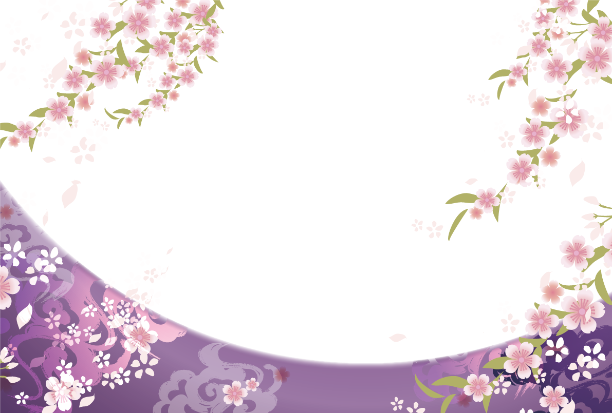 和風の柄模様と桜の枝フリー無料イラスト83328に写真・文字を入れる